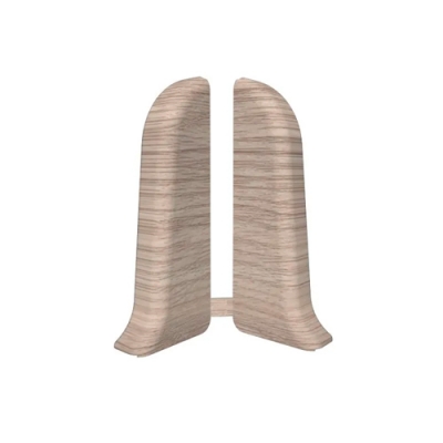 Торцевые (пара) для плинтуса 55мм "Идеал Классик", 215 Дуб снежный