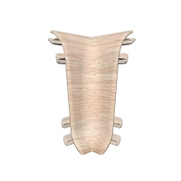 Угол внутренний для плинтуса 55мм "Идеал Классик", 254 Ясень светлый