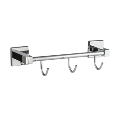 Вешалка с тремя крючками прямая, на квадратном основании, цвет ХРОМ. GFmark 84204 Вешалка с тремя крючками прямая, на квадратном основании, цвет ХРОМ. GFmark 84204