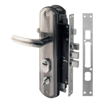 Замок врез. N200-68мм ЕСО Правый (мат.хром-черн.никель) арт.16718 Нора-М