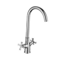 DR52028 Смеситель двуручный для кухни с поворотным изливом, хром