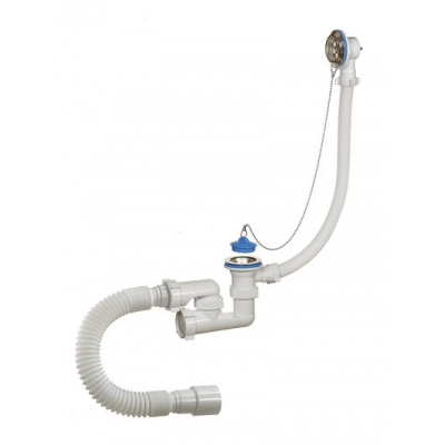 А-80089 Cифон для ванны (обвязка) ОРИО 1 1/2"х40, регулируемая, с переливом и гиб. трубой 40-40/50 А-80089 Cифон для ванны (обвязка) ОРИО 1 1/2"х40, регулируемая, с переливом и гиб. трубой 40-40/50