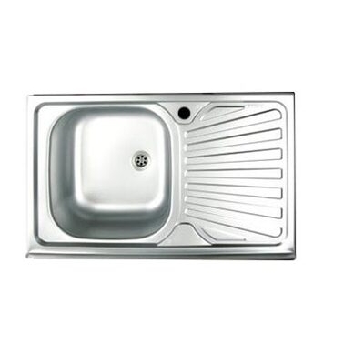 Мойка нерж накладная 50*80 т.0,4 левая (без сифона) TRIO