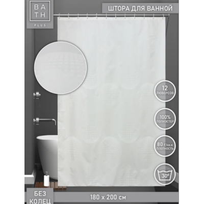 Штора для ванн BATH 180*180 Moon Dot III (white) ch-21308 (177)