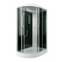 Душ. кабина ER3512PR-C4-RUS 120*80*215см,зад.стенка чер.ст.тон 4 мм низ.под.без г/м проф.хром.3к.