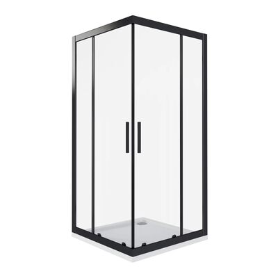 Душ.ограждение COFE CR- 120-80-С-B , Г-образное, стекло Прозрачное 5мм, профиль Чёрный (без поддона и автослива)