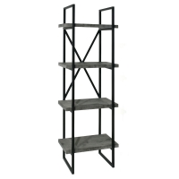 Пенал-стеллаж "АНТЕЯ", темный бетон, 4 полки, 500х1600х350