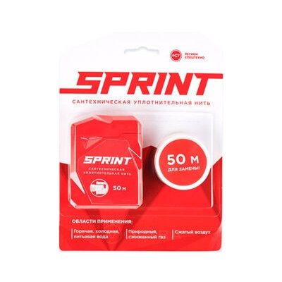 Нить уплотнительная Sprint 50м бокс + 50м катушка (вода, газ, сжатый воздух) Нить уплотнительная Sprint 50м бокс + 50м катушка (вода, газ, сжатый воздух)