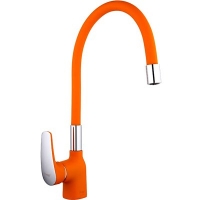 4453-02 Смеситель Кухня Frap d-35 на гайке МАКСИ (оранжевый/хром)