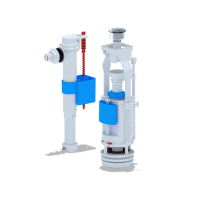 WC9010С Арматура АНИПЛАСТ бок.подводка, кнопка пластик хром двойная