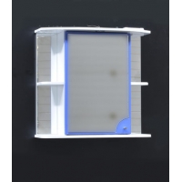 Зеркало-шкаф "Макарена-75" С с подсветкой левый (синий) 750*700*280