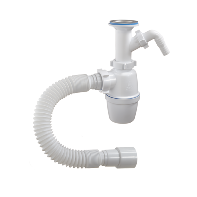 А-42059 Сифон бутылочный ОРИО 1 1/2" - 40, литой выпуск, с одним отводом и гибкой трубой 40-40/50 А-42059 Сифон бутылочный ОРИО 1 1/2" - 40, литой выпуск, с одним отводом и гибкой трубой 40-40/50