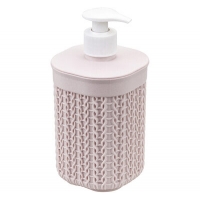 Диспенсер для мыла "Вязание" Чайная Роза 8,5х8,5х19см ("М-пластика") (М 2239)