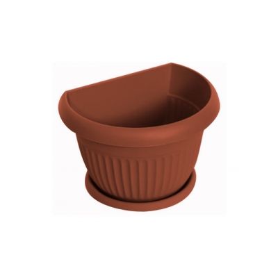 Кашпо ЛИВИЯ настенное D180мм, Терракотовый 18х12,9х13,5 ("М-пластика") (М 3110)