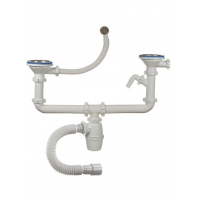 А-50092 Сифон двойной бут.ОРИО 3 1/2" х 40, с кр.пер.для ГРАНИТНОЙ мойки, отвод.,с гибк труб40-40/50 А-50092 Сифон двойной бут.ОРИО 3 1/2" х 40, с кр.пер.для ГРАНИТНОЙ мойки, отвод.,с гибк труб40-40/50