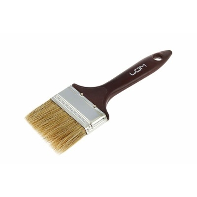 Кисть плоская ЛОМ, натуральная щетина, пластиковая рукоятка, 3", 75 мм 1818215