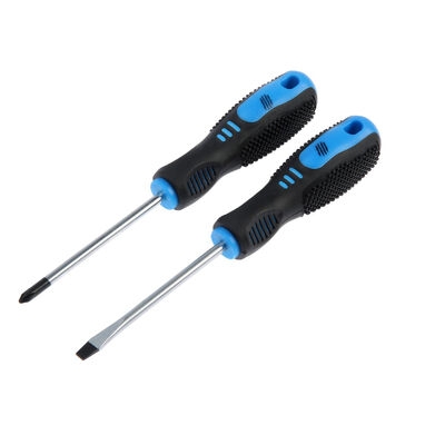 Набор отверток ТУНДРА, CrV, хром, магнит, 2К рукоятки, PH2/SL6 х 100 мм, 2 шт. 5295985