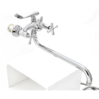 Смеситель Ванна GLORIOSO GL280-08W S74 1/2 м/к Крест прямой дл излив внутренний дивертор