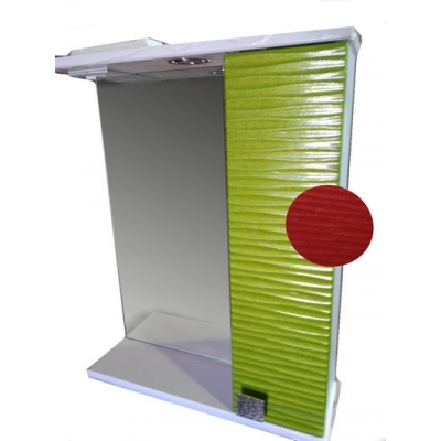 Зеркало + шкаф "FIESTA-50" волна 3D правый (гранат мет.) 500*650*150