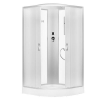 Душ. кабина ER3508P-C3 RUS 80*80*215см,зад.стенка белое.ст.мат 4мм. низ. под. без г/м.проф.хром. 3к.