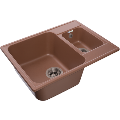 Мойка GRANFEST-QUARZ (ECO) - 09 1,5 чаши 620*480 мм (ТЕРРАКОТ)(без сифона)