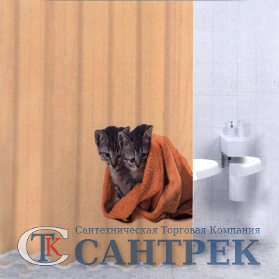 Штора для ванн BATH print CAT TWINS (котята) 180х200 DSP3008 (63)