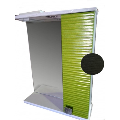 Зеркало + шкаф "FIESTA-60" волна 3D правый (черныймет.) 600*650*150 Зеркало + шкаф "FIESTA-60" волна 3D правый (черныймет.) 600*650*150