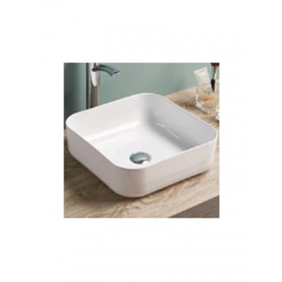 800-78110 Фигурный умывальник накладной квадрат с закругл. углами 385х385х135 MELANA