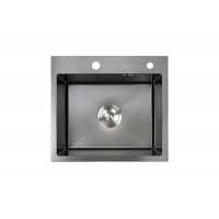 Мойка нерж врезная 500x450х230 т (3,0+1.2mm) черная НМ 5045 black (+ сифон, колландер, дозатор мыла) AISI 304 Мойка нерж врезная 500x450х230 т (3,0+1.2mm) черная НМ 5045 black (+ сифон, колландер, дозатор мыла) AISI 304