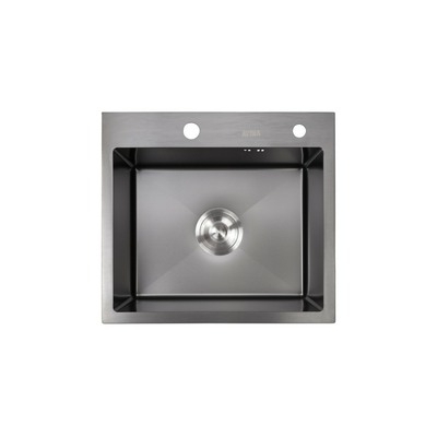 Мойка нерж врезная 500x450х230 т (3,0+1.2mm) черная НМ 5045 black (+ сифон, колландер, дозатор мыла) AISI 304