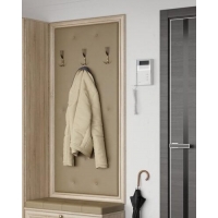 Прихожая Оскар 7А Вешалка Дуб Сонома светлый Кожзам Бежевый OSTIN latte (2 места) ОД-564