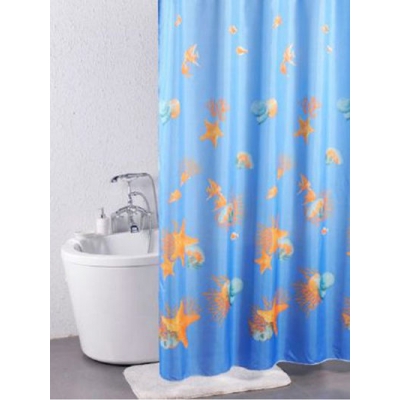 Штора для ванн BATH (Sea Mustic) голубой 180х180 (21242/3-P) (35)