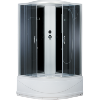 Душ. кабина ER3510TP-C4 RUS 100*100*215см,зад.ст.чер.ст.тон.4 мм без г/м выс. под.пр.хром. 3к.
