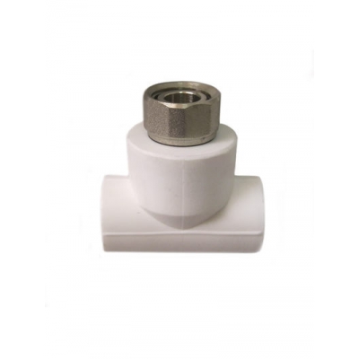 Тройник С НАКИДНОЙ ГАЙКОЙ 20х1/2 PP-R Rosturplast