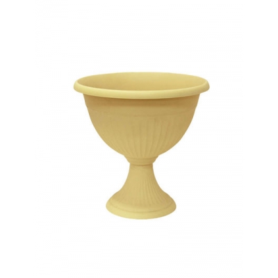 Кашпо-вазон ЛИВИЯ D370мм низкий, Белая глина 37х37 ("М-пластика") (М 3207)