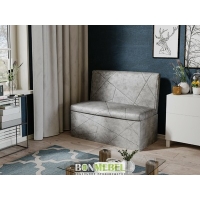 Скамья прямая "Сидней" ателье светлый/ТК светло серая (2 места)