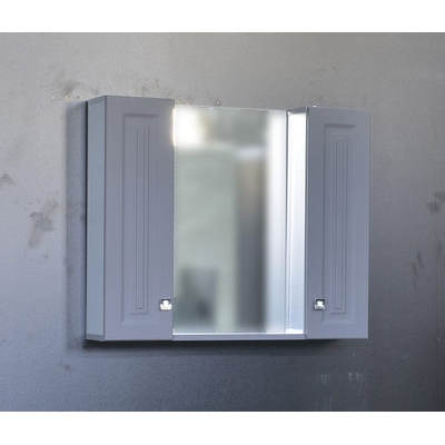 Зеркало-шкаф "Клео-90" Грей софт (серый) 900*670*170мм