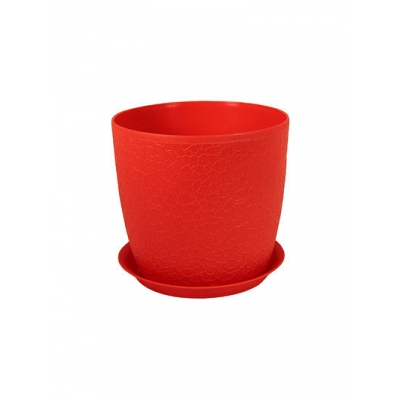 Кашпо ВЕРОНА D140мм с поддоном Красный 140х140х126мм ("М-пластика") (М 3095)