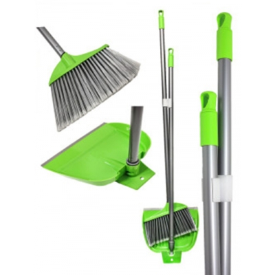 Комплект ПВХ с метлой св.зелёный, ручка метал. 85 см 60056 GREEN