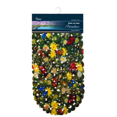 Коврик ВИЛИНА на присосках для ванны "Лужайка" 38х68 см микс (68071)