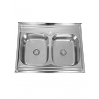 Мойка накладная нерж.600х800х180 т.0,8 ДВОЙНАЯ (+ бол.сифон) Китай Мойка накладная нерж.600х800х180 т.0,8 ДВОЙНАЯ (+ бол.сифон) Китай