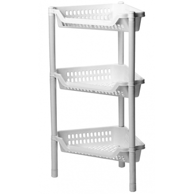 Полка угловая ЕВРО 3 секц, Белый 38,5х26,5х68 ("М-пластика") (М 2756)