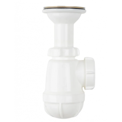 S4000-40-MR Сифон для умывальника 1 1/4" клик-клак Aquant (донный клапан с отв. перелива)