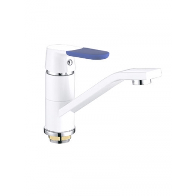 4534 Смеситель Кухня Frap шар.d-35 (белый/хром) на гайке