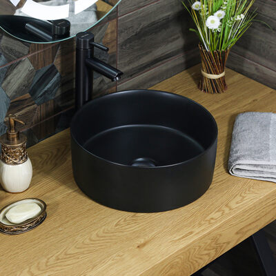 800-320357MB Фигурный умывальник накладной черый матовый 358х358х137 MELANA 800-320357MB Фигурный умывальник накладной черый матовый 358х358х137 MELANA