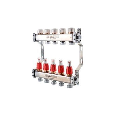 Блок коллекторов VALTEC,с расходомерами 1"х10 вых Евроконус 3/4 (VTc.584.EMNX.0610)