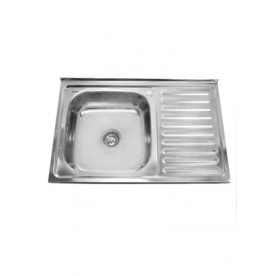 Мойка нерж 500х800х180 т.0,8 бол.сиф. (+сифон) левая Китай