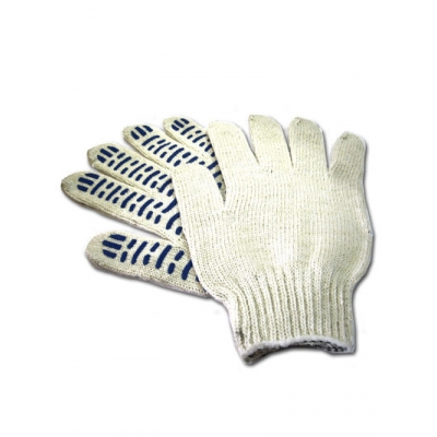 Перчатки вязанные ЛЮКС х/б с ПВХ напылением "Волна" 5 нитей