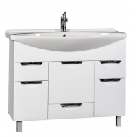 Подстолье "Деко-105" (белый) 4 ящ.+1дверь+1 откид. под умывальник "Лагуна-105" 1015х800х335