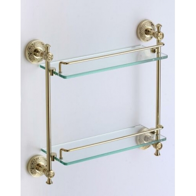 S-005822B Полка прямая двойная (стеклянная) 40 см золото Savol S-005822B Полка прямая двойная (стеклянная) 40 см золото Savol